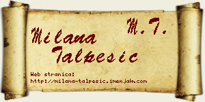 Milana Talpešić vizit kartica